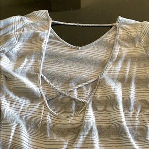 Obey cotton stripes shirt with open back oversized